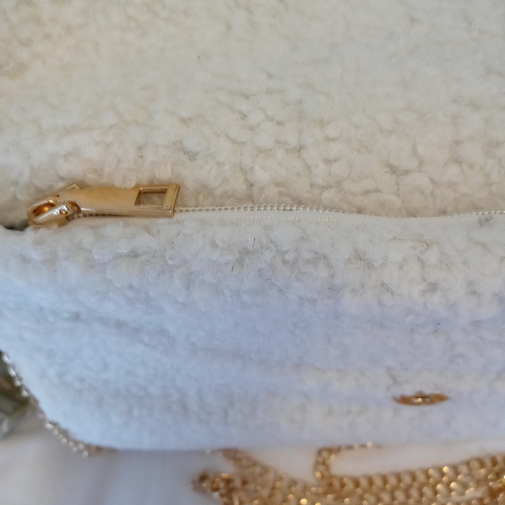 White Faux Fur Clutch - Picture 9 of 11
